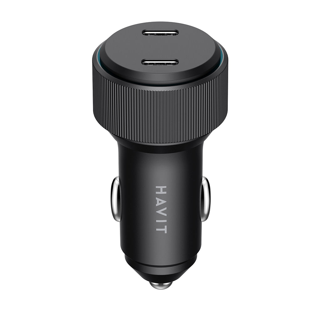 Caricabatterie Auto HAVIT CC2014, 30W, 3A, 2 x USB-C, Nero