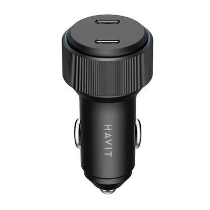 Caricabatterie Auto HAVIT CC2014, 30W, 3A, 2 x USB-C, Nero
