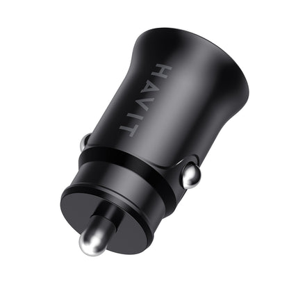 HAVIT CC2022 Car Charger, 20W, 3A, 1 x USB-A - 1 x USB-C, Black