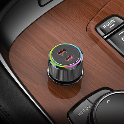 Caricabatterie Auto HOCO NZ14B, 50W, 3A, 2 x USB-C, Nero