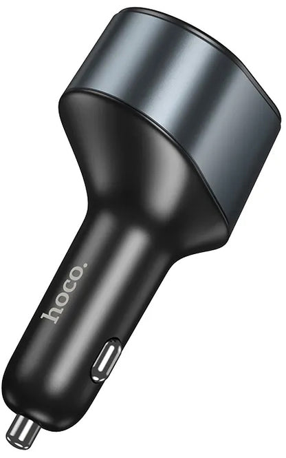 Caricabatterie Auto HOCO Z56, 35W, 3A, 1 x USB-A - 1 x USB-C - 1 x Estensione Accendisigari, Nero
