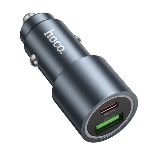 Caricabatterie Auto HOCO Z60, 48W, 3A, 1 x USB-A - 1 x USB-C, Nero
