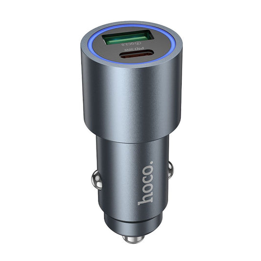 Caricabatterie Auto HOCO Z60, 48W, 3A, 1 x USB-A - 1 x USB-C, Nero