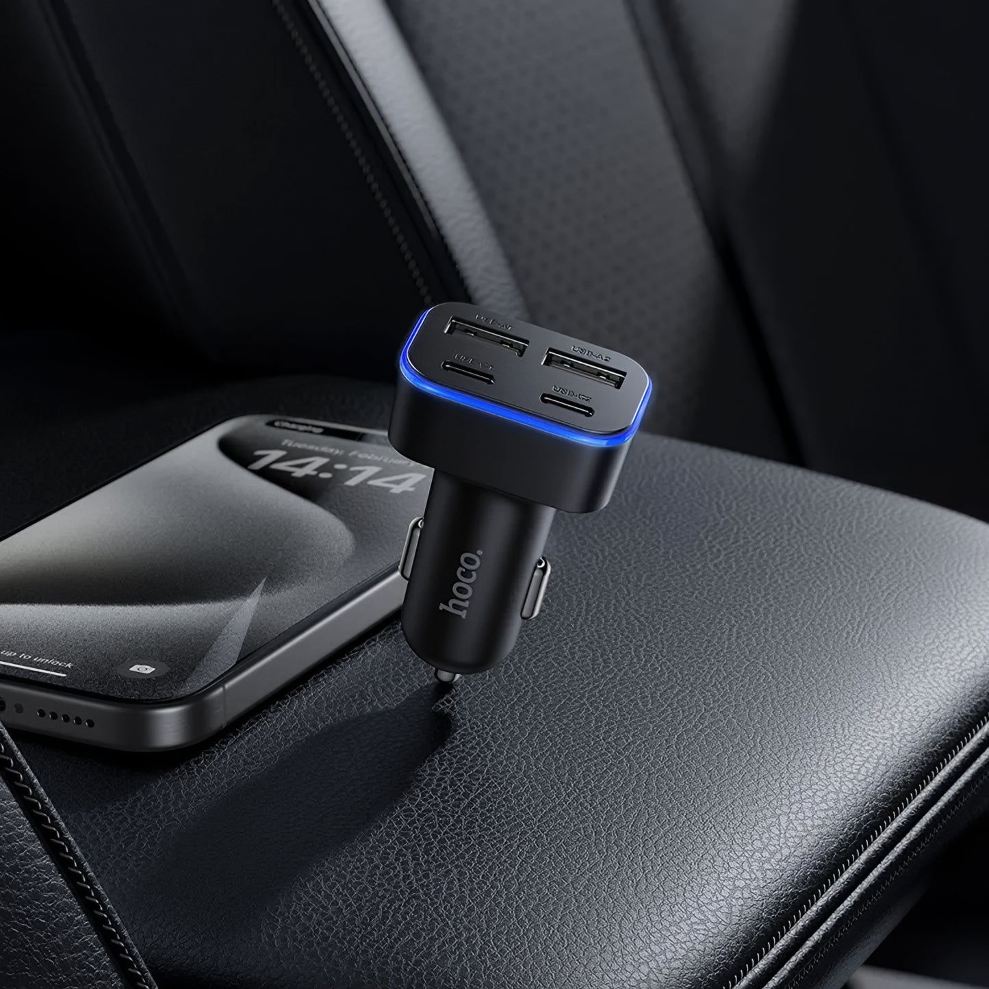 Caricabatterie Auto HOCO Z63, 42W, 3A, 2 x USB-A - 2 x USB-C, Nero