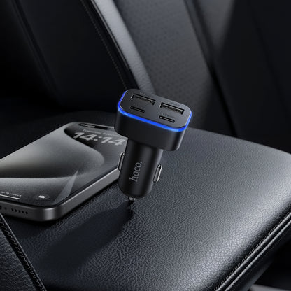 Caricabatterie Auto HOCO Z63, 42W, 3A, 2 x USB-A - 2 x USB-C, Nero