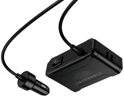 Caricabatterie Auto HOCO Z64, 15.5W, 3.1A, 2 x USB-A - 2 x USB-C - 3 x Estensione Accendisigari, Nero