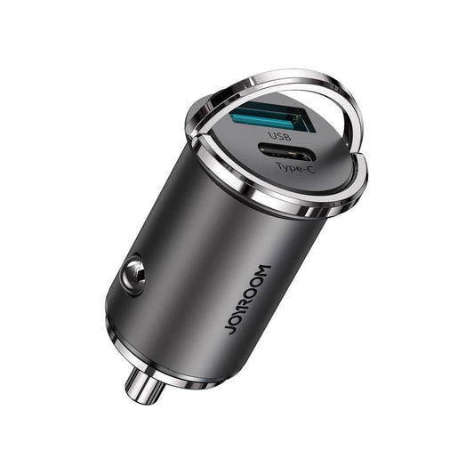 Joyroom C-A35 Car Charger, 45W, 5A, 1 x USB-A - 1 x USB-C, Gray