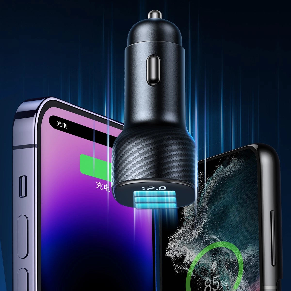 Caricabatterie Auto Joyroom JR-CCD04, 30W, 3A, 1 x USB-A - 2 x USB-C, Nero