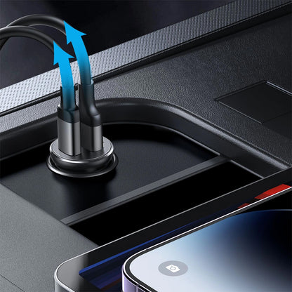Joyroom JR-CCN05 Car Charger, 30W, 3A, 1 x USB-A - 1 x USB-C, Black