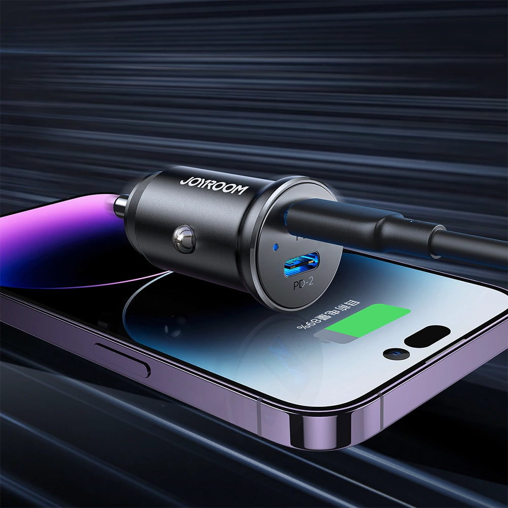 Joyroom JR-CCN06 Car Charger, 30W, 3A, 2 x USB-C, Black