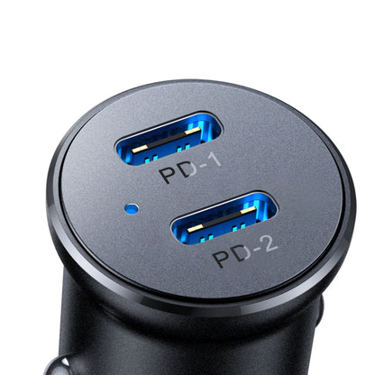 Joyroom JR-CCN06 Car Charger, 30W, 3A, 2 x USB-C, Black