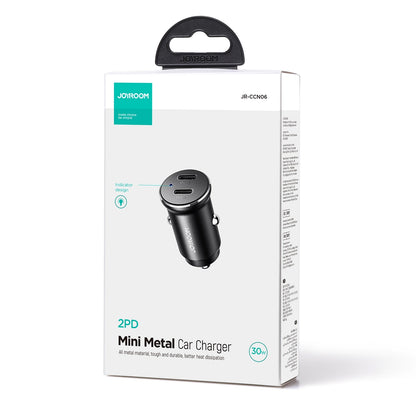 Joyroom JR-CCN06 Car Charger, 30W, 3A, 2 x USB-C, Black