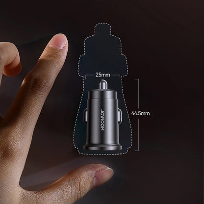 Joyroom JR-CCN16 Mini Car Charger, 12W, 2.4A, 1 x USB-A - 1 x USB-C, Black