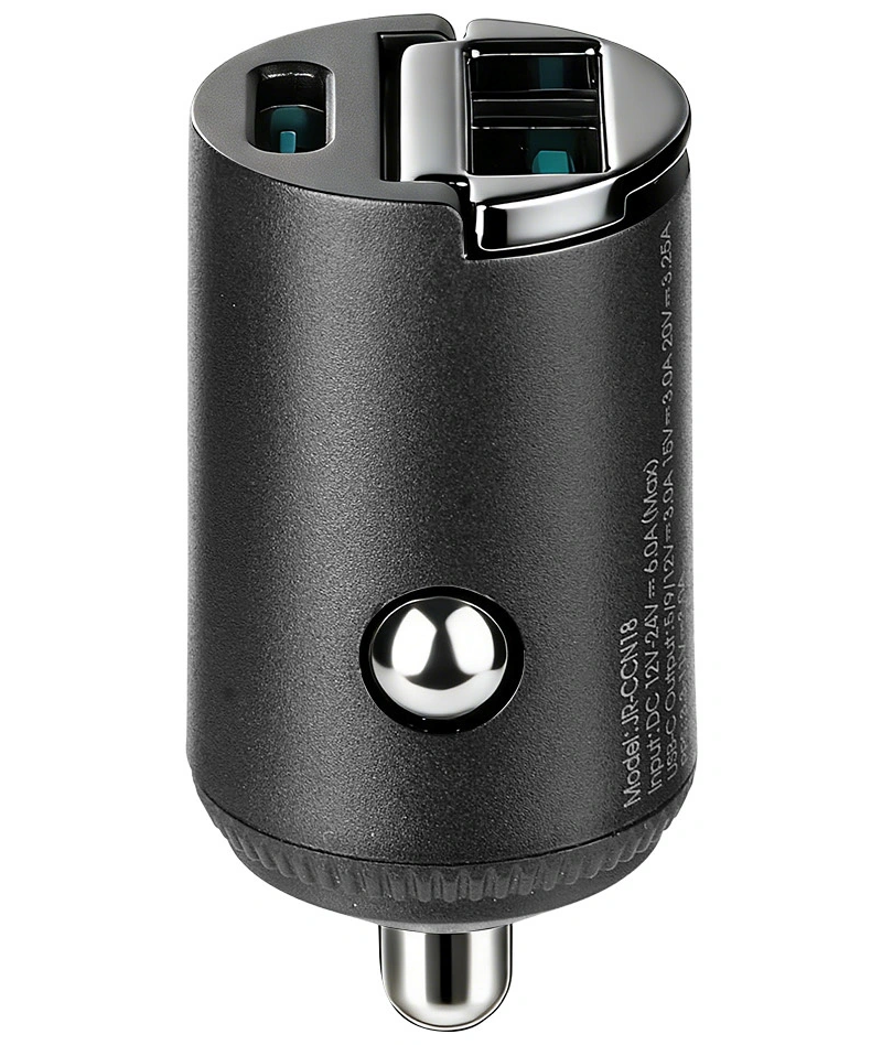 Caricatore Auto Joyroom JR-CCN18, 65W, 1 x USB-A - 1 x USB-C, Nero
