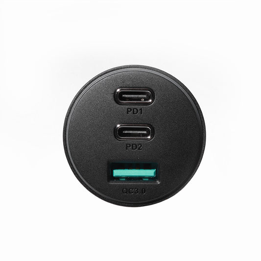 Joyroom JR-CL26 Car Charger, 70W, 4.8A, 1 x USB-A - 2 x USB-C, Black