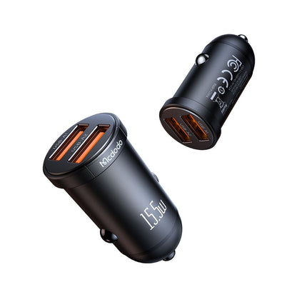 Caricabatterie Auto McDodo CC-2950 Cool, 15.5W, 3.1A, 2 x USB-A, Nero