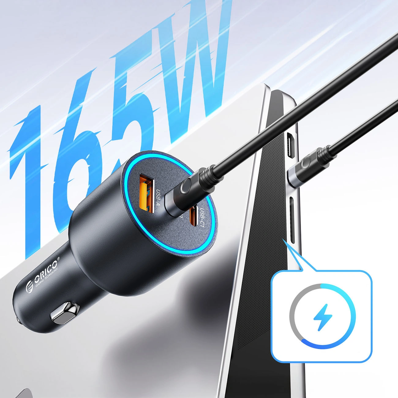 Caricatore Auto Orico HyperDrive, 165W, 5A, 1 x USB-A - 2 x USB-C, Nero