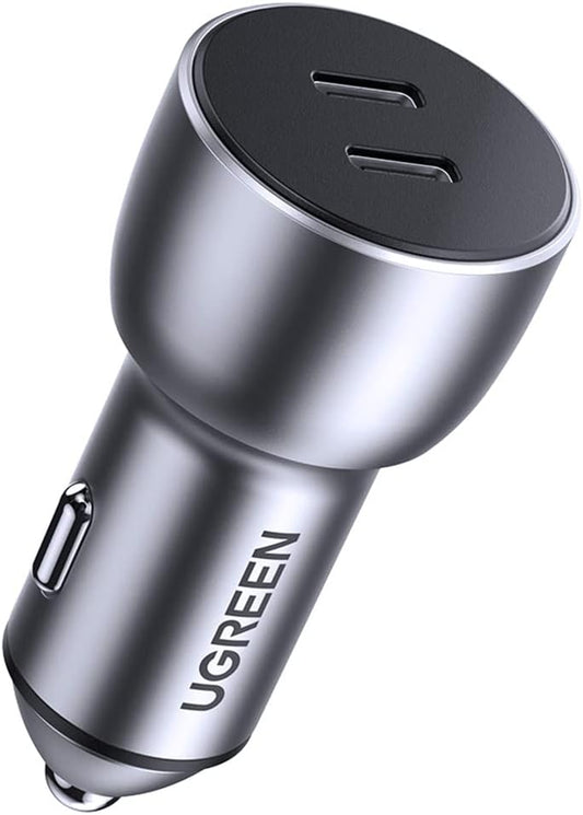 Caricabatterie da auto UGREEN CD213, 36W, 3A, 2 x USB-C, Grigio