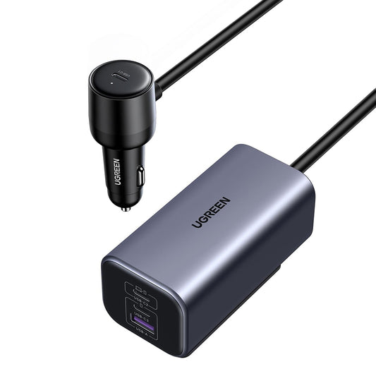 Caricabatterie Auto UGREEN EC706, 150W, 5A, 1 x USB-A - 3 x USB-C, Nero