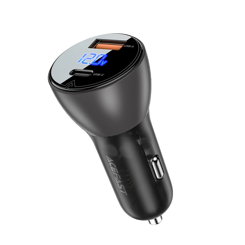 Acefast B6 Car Charger, 63W, 3.6A, 1 x USB-A - 1 x USB-C, Black