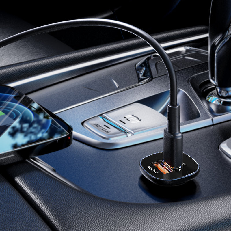 Acefast B1 Car Charger, 38W, 3A, 1 x USB-A - 1 x USB-C, Black