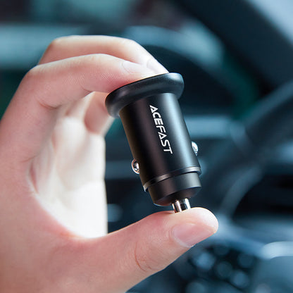 Acefast B1 Car Charger, 38W, 3A, 1 x USB-A - 1 x USB-C, Black