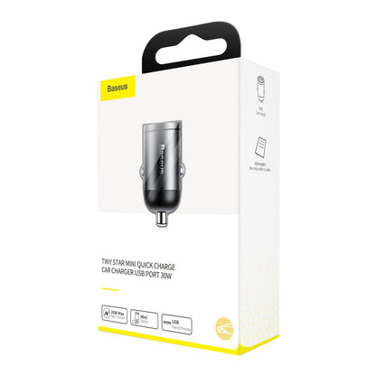 Caricabatterie Auto Baseus Star Mini, 30W, 3A, 1 x USB-A, Grigio VCHX-A0G
