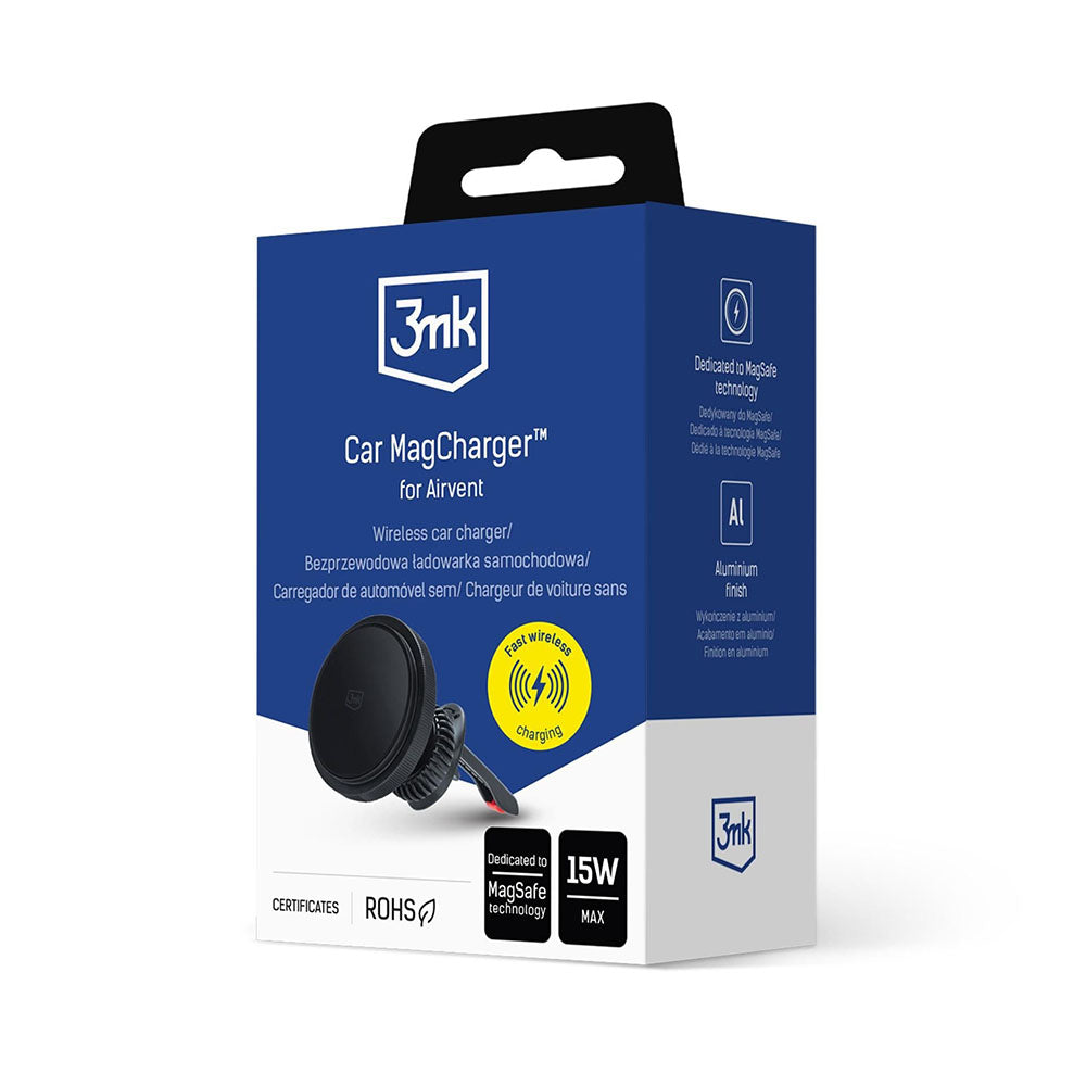 Caricabatterie Auto Wireless 3MK, 15W, 1.67A, Nero