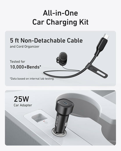 Caricabatterie Auto Wireless Anker MagGo, 15W, 1.67A, Nero B2932G11