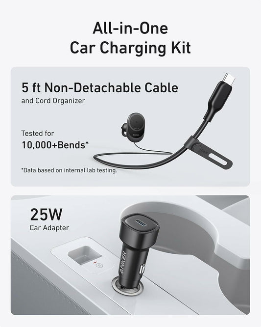 Caricabatterie Auto Wireless Anker MagGo, 15W, 1.67A, Nero B2932G11