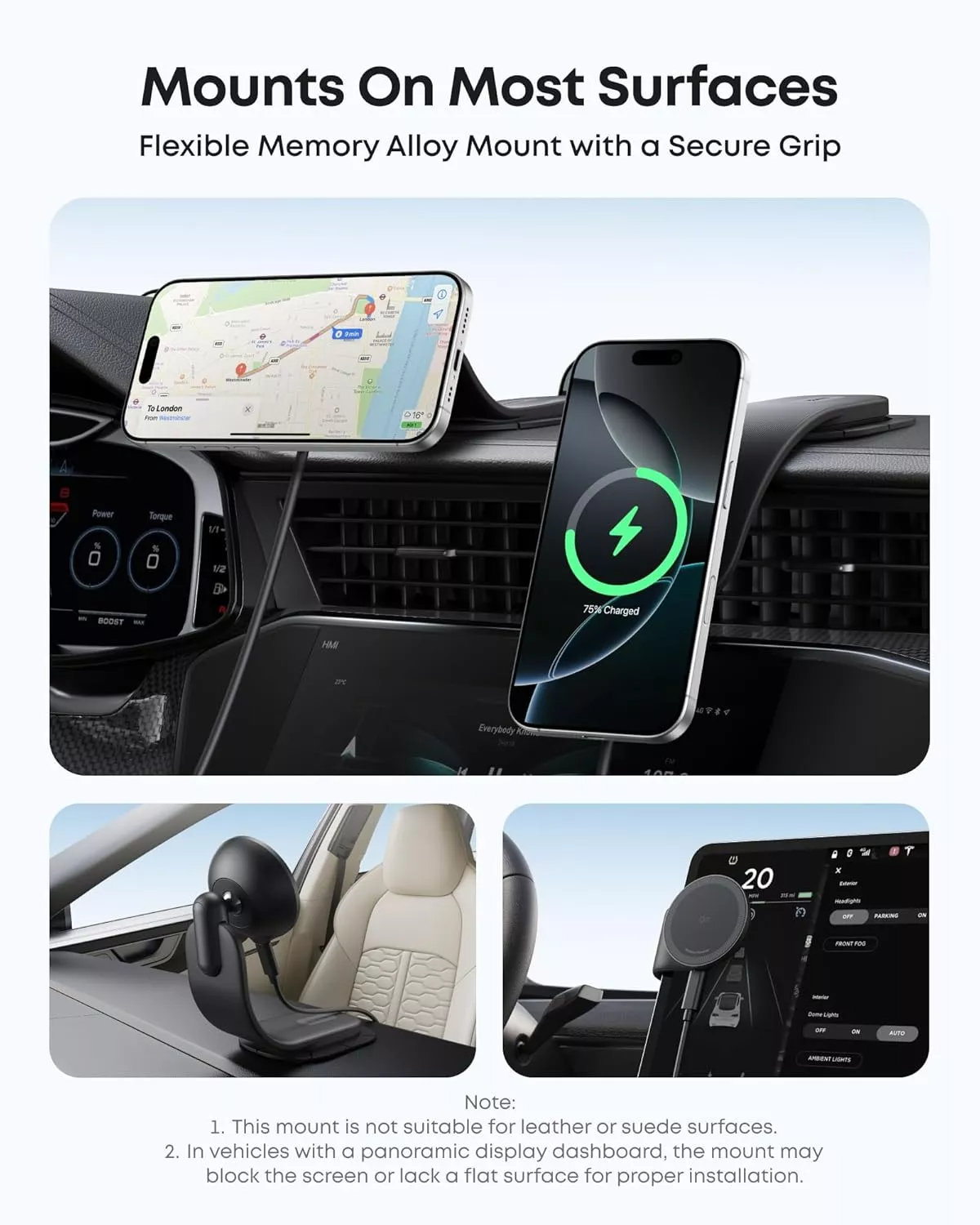 Anker Nano Wireless Car Charger, 15W, 1.67A, Black B2216H11