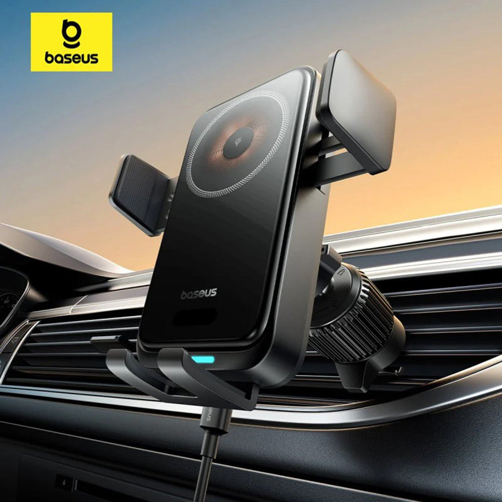 Caricabatterie Auto Wireless Baseus Wisdom Pro Vent, 15W, 1.67A, Nero C40381501123-00
