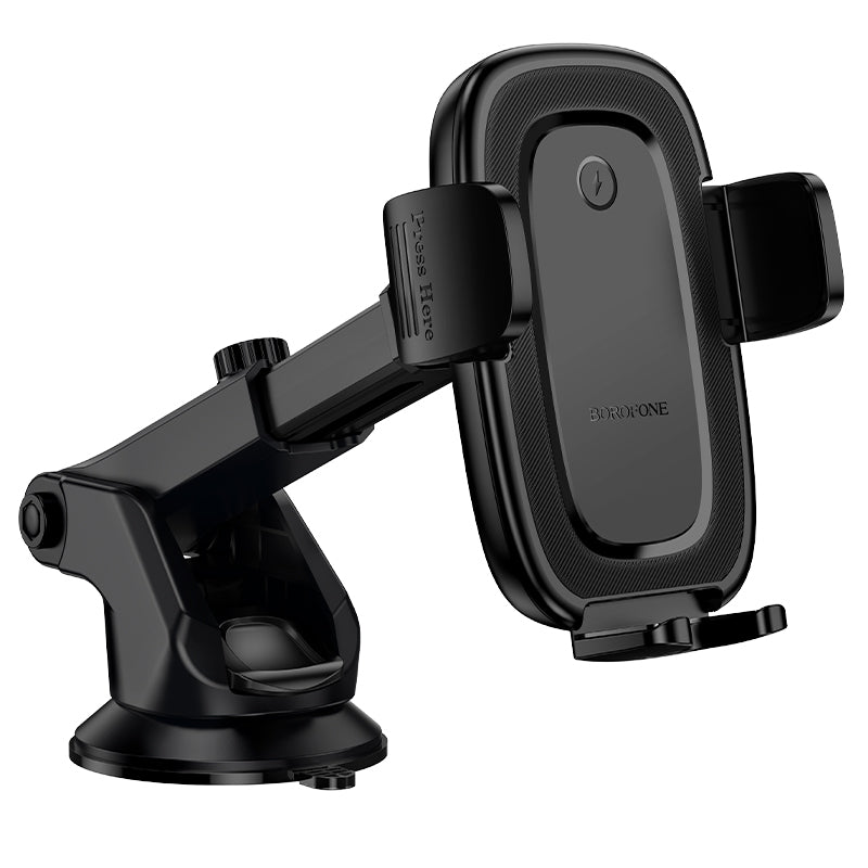 Caricabatterie Auto Wireless Borofone BH223 Follower, 15W, 1.67A, Nero