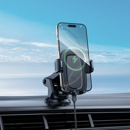 Caricabatterie Auto Wireless Borofone BH223 Follower, 15W, 1.67A, Nero
