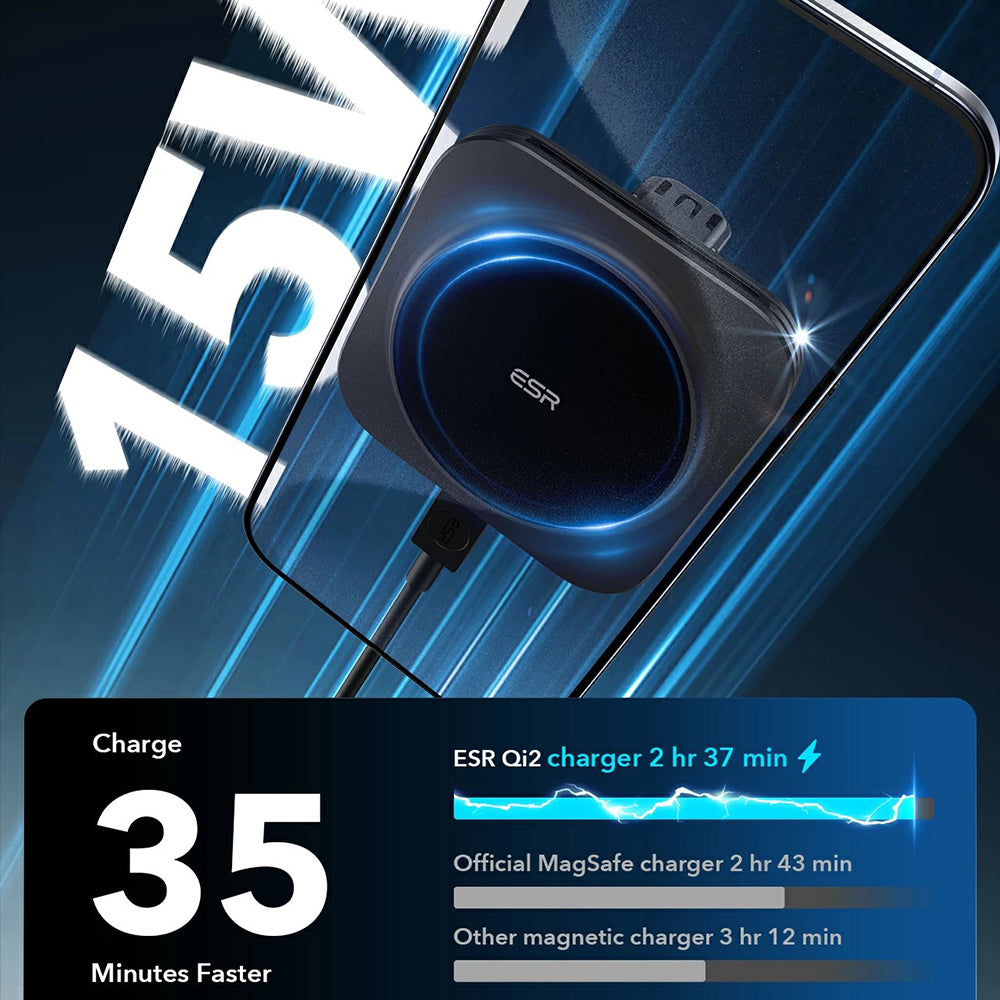 Caricabatterie Auto Wireless ESR HaloLock Vent, 15W, 1.67A, Nero