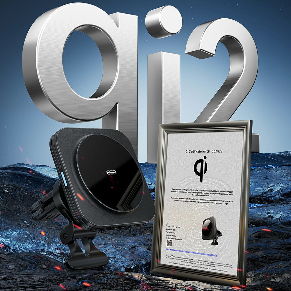 Caricabatterie Auto Wireless ESR HaloLock Vent, 15W, 1.67A, Nero