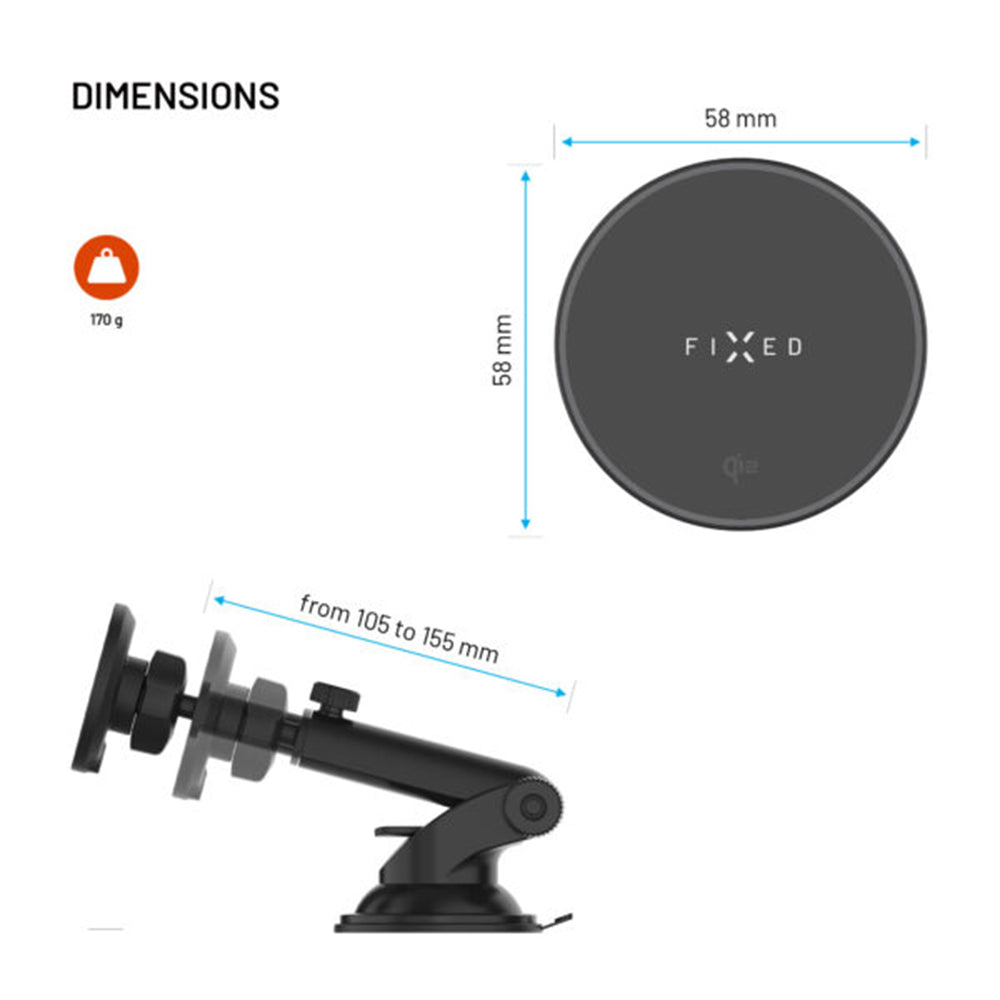 Caricabatterie Auto Wireless Fixed MagRound 2 XL, 15W, 1.67A, Nero
