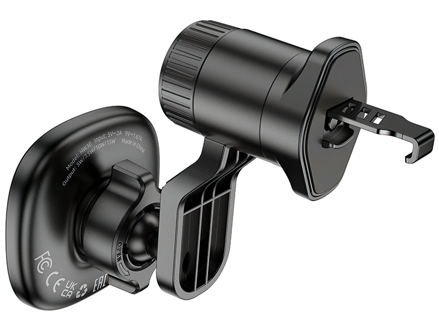 Caricabatterie Auto Wireless HOCO HW30, 15W, 1.67A, Nero