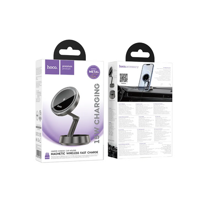 Caricabatterie Auto Wireless HOCO HW33, 15W, 1.67A, Grigio