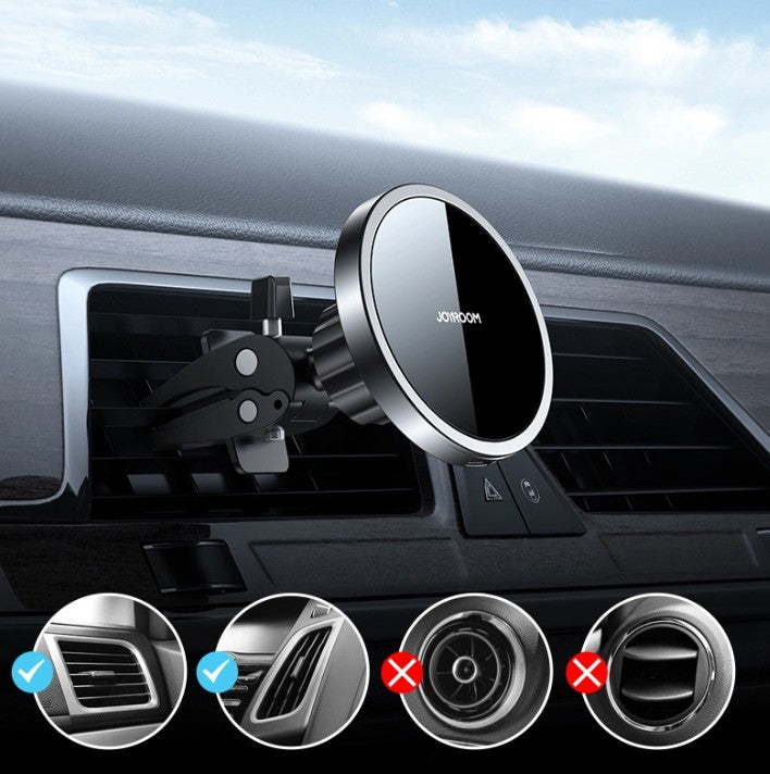 Caricabatterie Auto Wireless Joyroom JR-ZS240 Air Vent, 15W, 1.67A, Nero