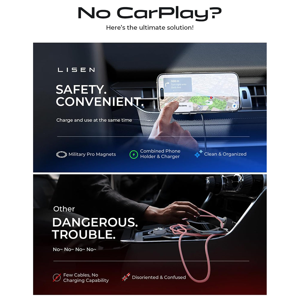 Caricabatterie Auto Wireless Lisen, 15W, 1.67A, Nero YL0223070007