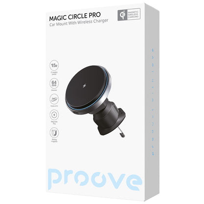 Caricabatterie Auto Wireless Proove Magic Circle Pro, 15W, 1.67A, Nero WHMP15010001