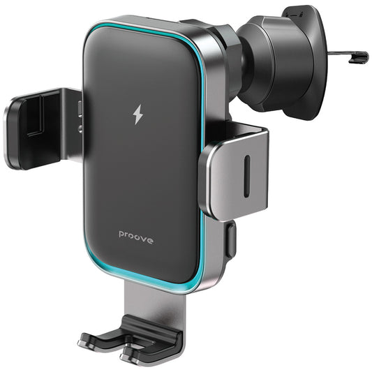 Proove Triple Clamp Pro Wireless Car Charger, 15W, 1.67A, Gray WHTP15010004
