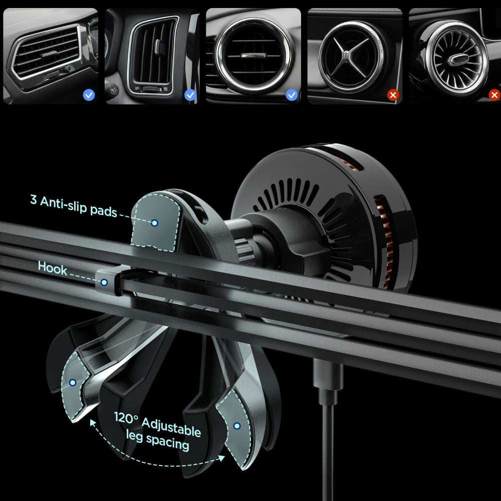 Caricabatterie Auto Wireless Spigen Essential, 25W, 1.67A, Nero