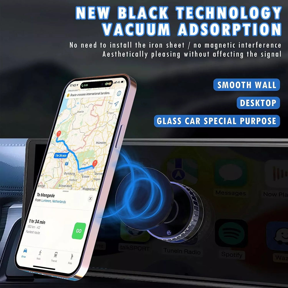 Caricabatterie Auto Wireless Techsuit HOLD253, 15W, 1.67A, Nero