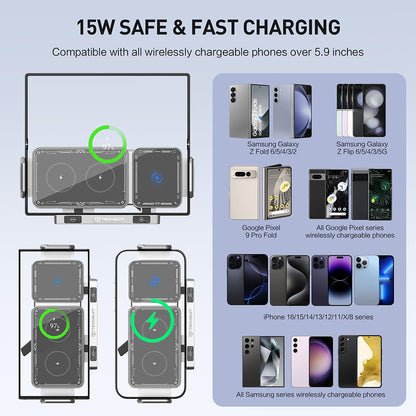 Caricabatterie Auto Wireless Techsuit SW1 ModoDock, 15W, 1.67A, Nero