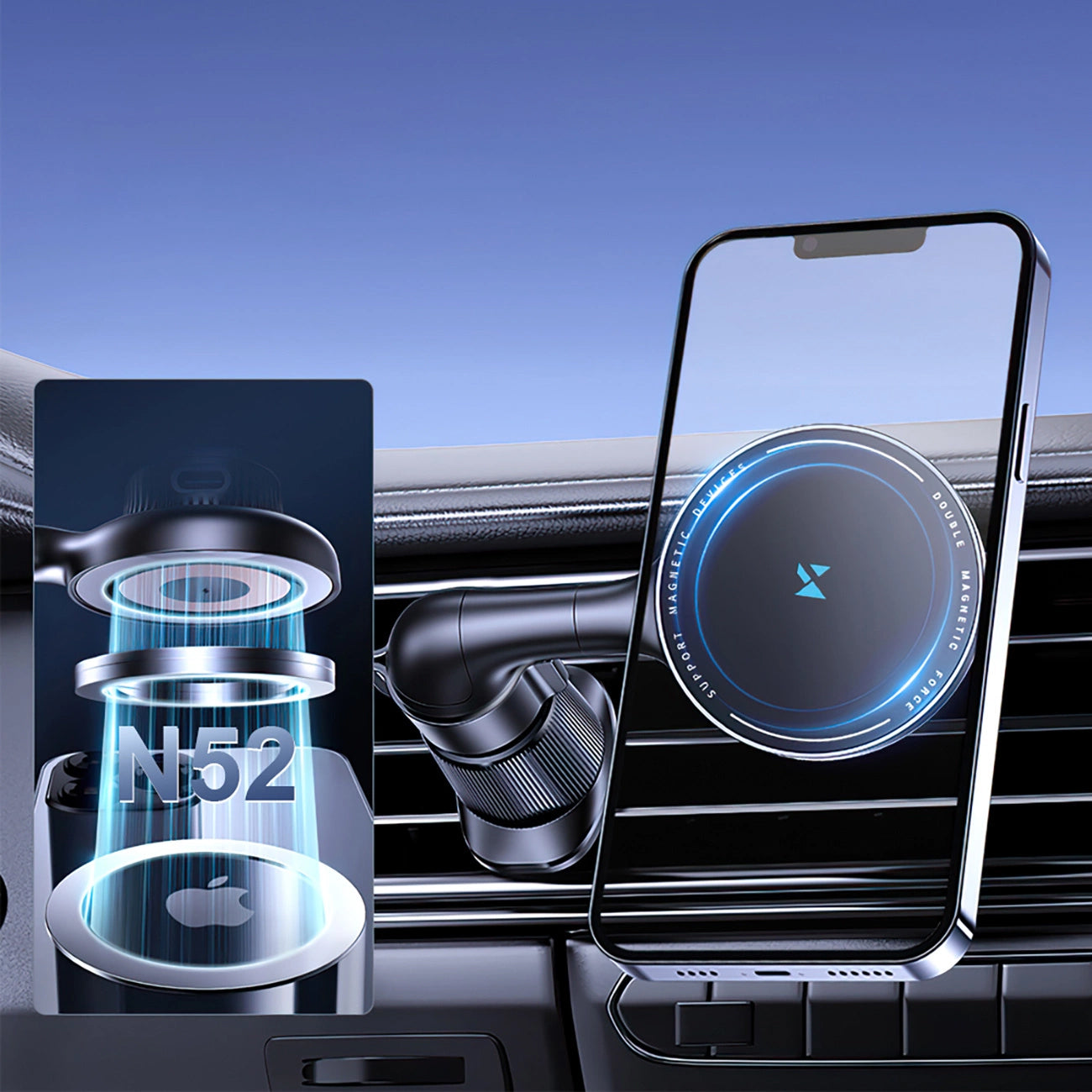 Caricabatterie Auto Wireless WZK WCT5-6S4Y, 15W, 1.67A, Nero
