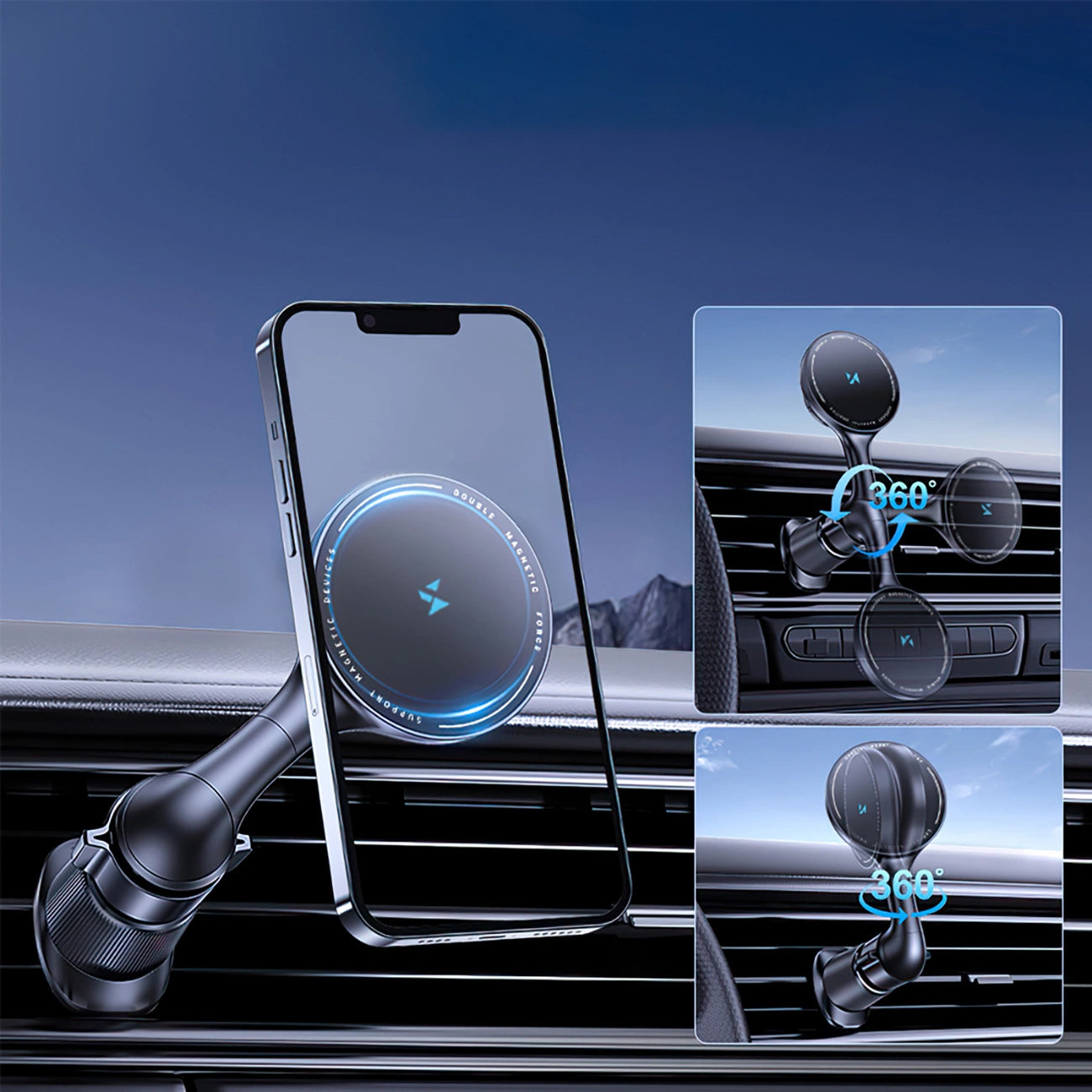 Caricabatterie Auto Wireless WZK WCT5-6S4Y, 15W, 1.67A, Nero