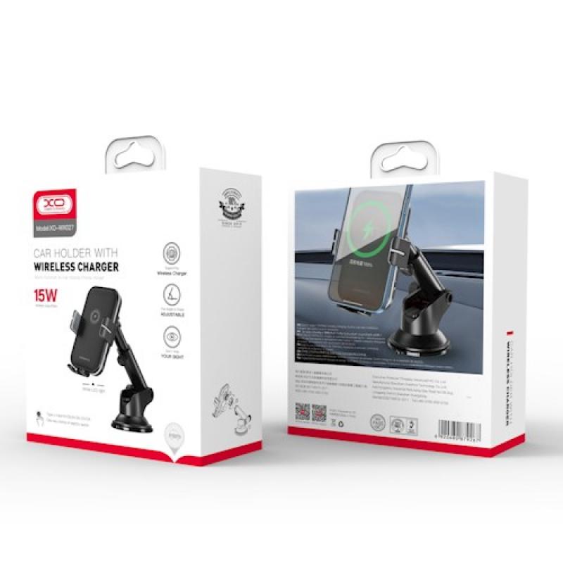 Caricabatterie Auto Wireless XO Design WX027, 15W, 1.67A, Nero