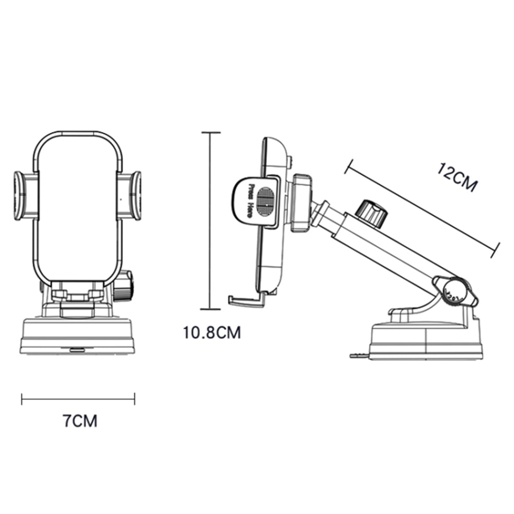 Caricabatterie Auto Wireless Yesido C197, 15W, 1.67A, Nero